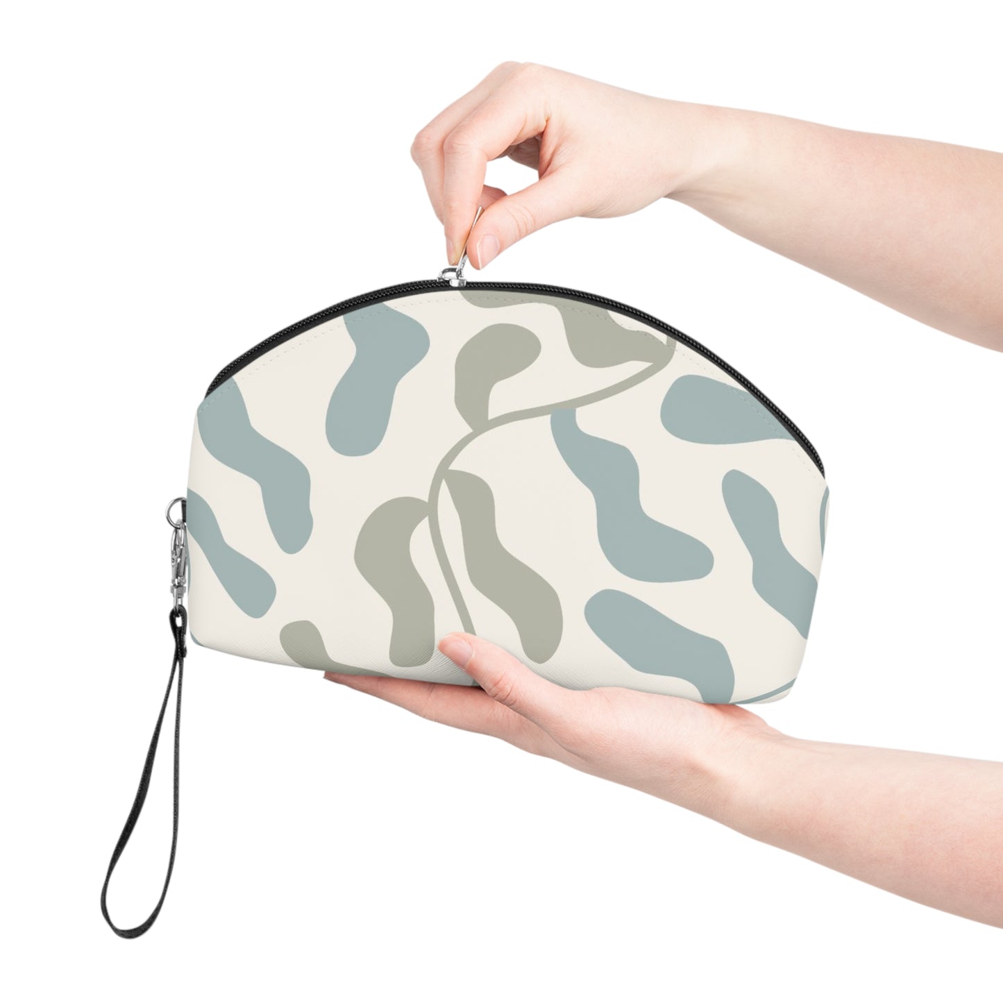 TTP EXCLSUIVE: Abstract Wavy Chic Makeup Bag - Stylish Pouch for Cosmetics, Travel Organizer, Gift for Her, Trendy Toiletry Bag, Everyday Essentials