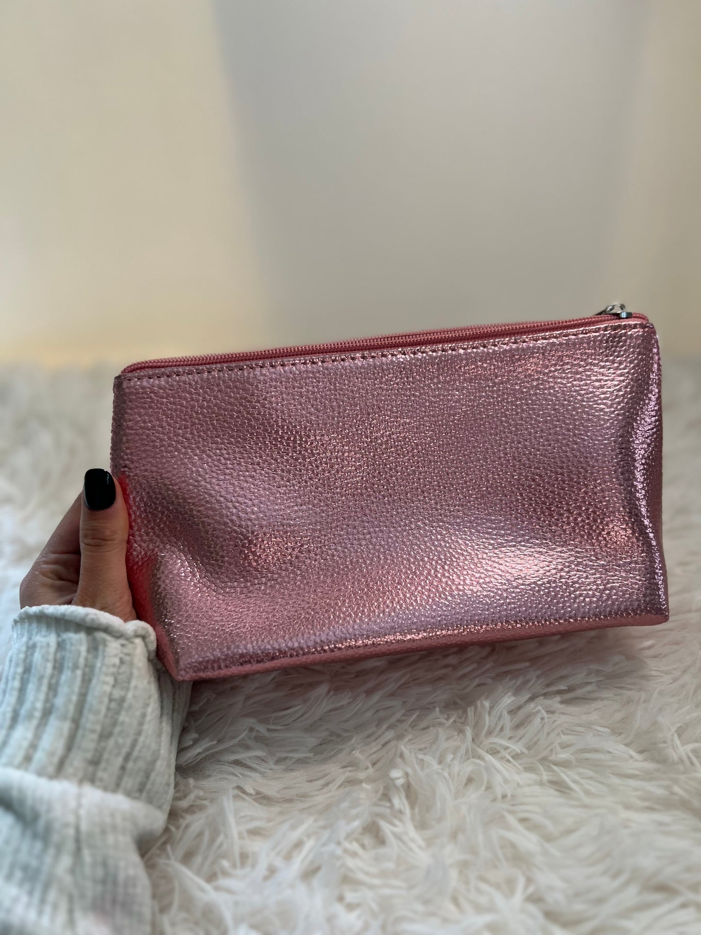 Shimmering Pink Metallic Makeup Bag – Ulta Cosmetic Pouch