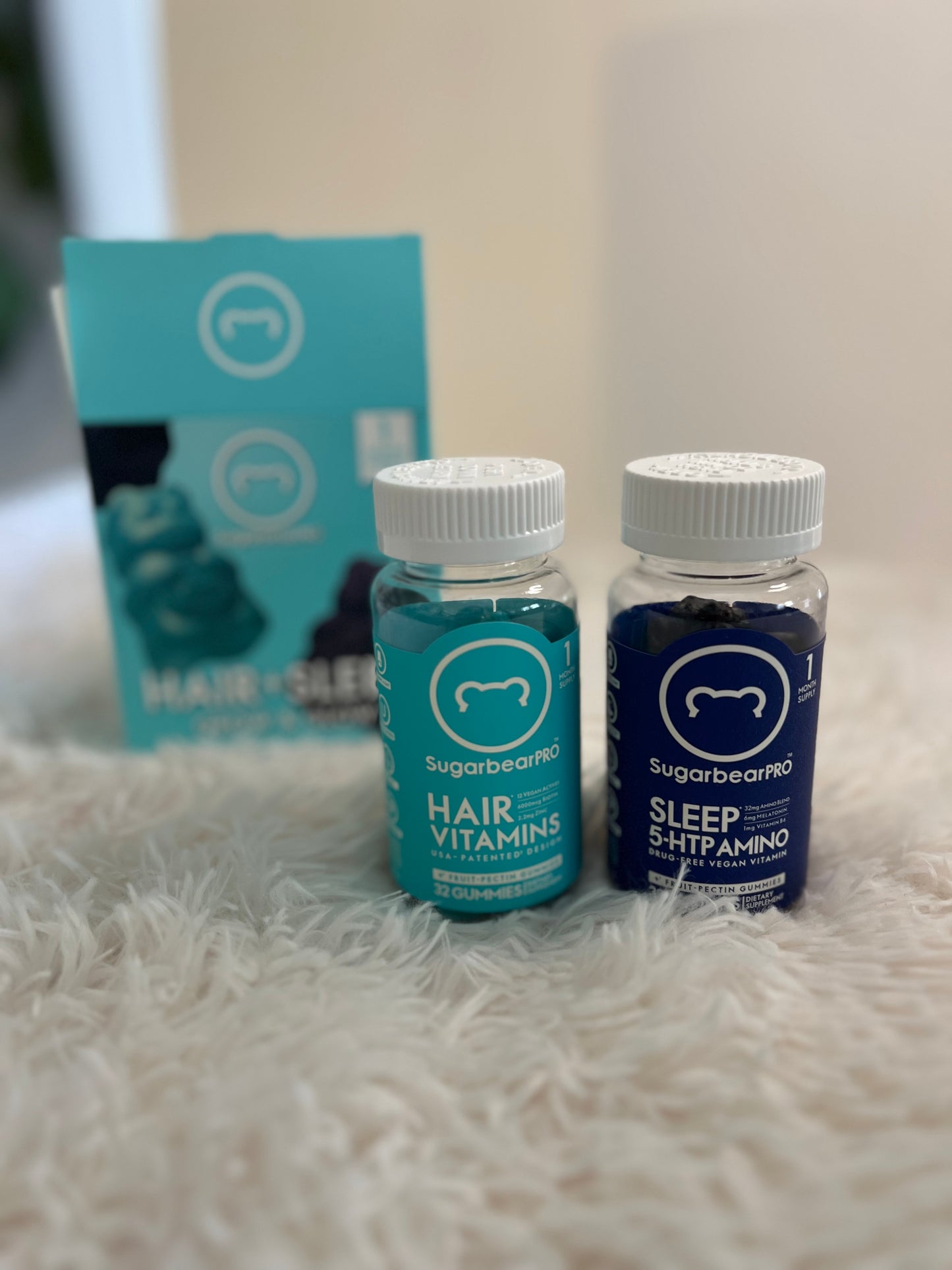 SugarBear Hair & Sleep Gummies – Deluxe Duo (1 Month Supply, 2 Bottles) Sugar Bear Hair Pro Supplements