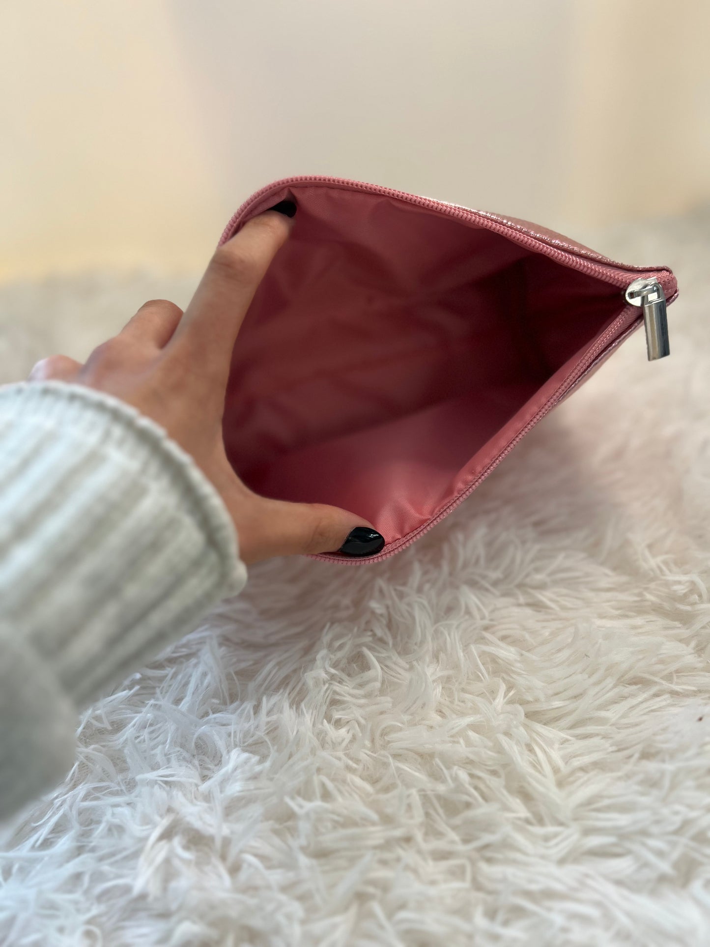 Shimmering Pink Metallic Makeup Bag – Ulta Cosmetic Pouch