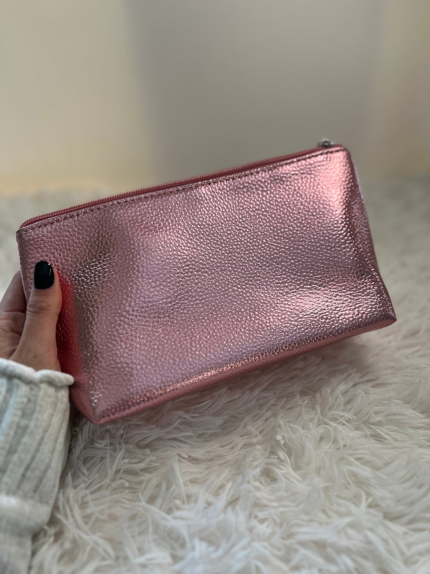 Shimmering Pink Metallic Makeup Bag – Ulta Cosmetic Pouch