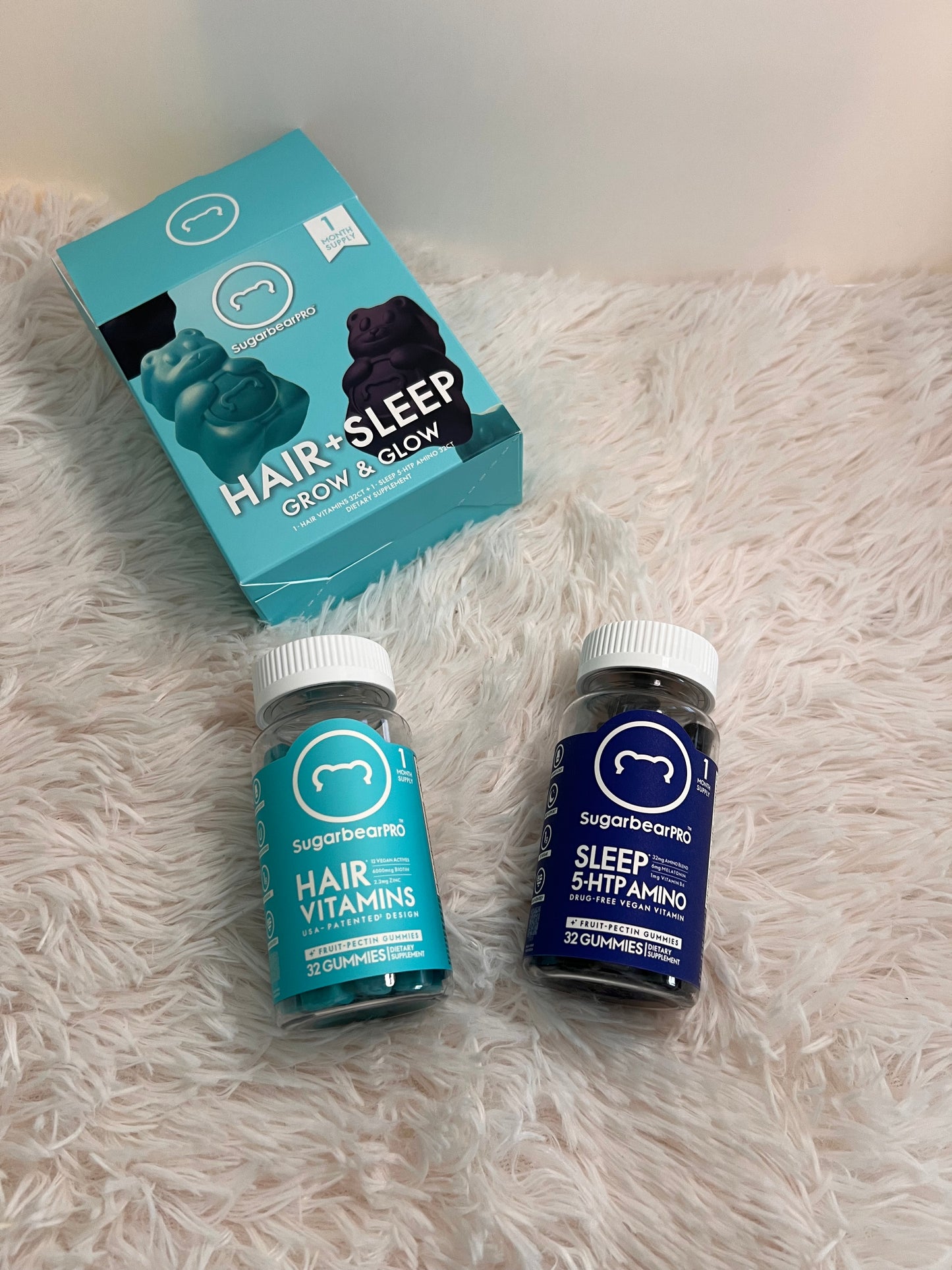 SugarBear Hair & Sleep Gummies – Deluxe Duo (1 Month Supply, 2 Bottles) Sugar Bear Hair Pro Supplements